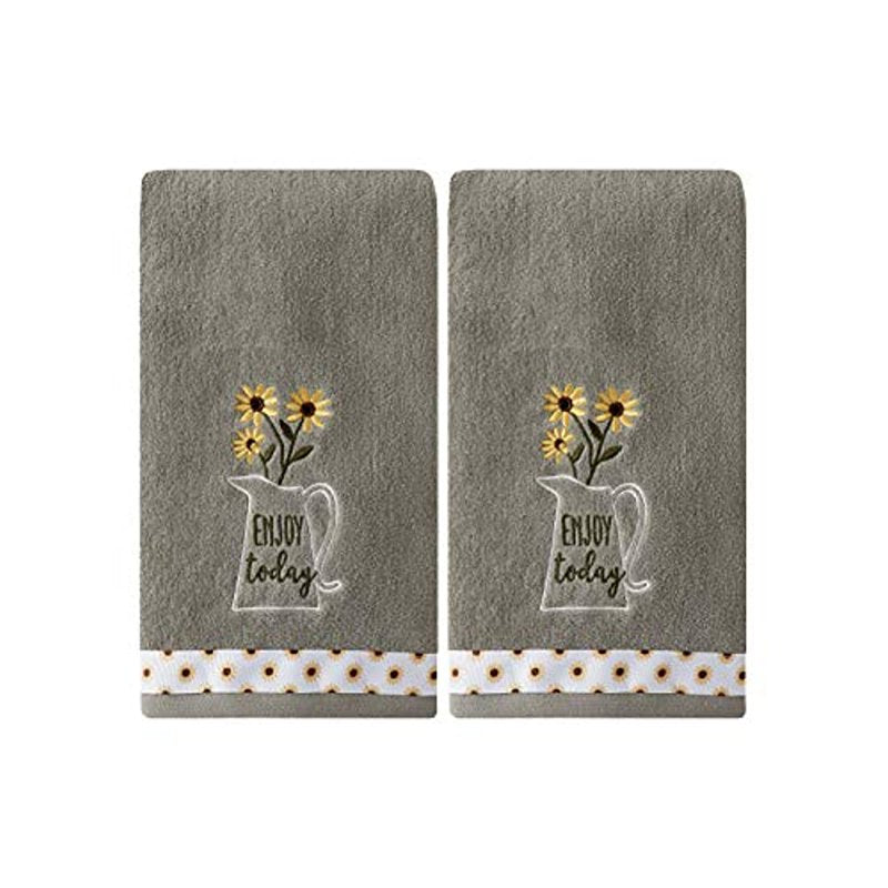 Hand Towel Set - Soft Absorbent Cotton with Positive Affirmation Embroidery