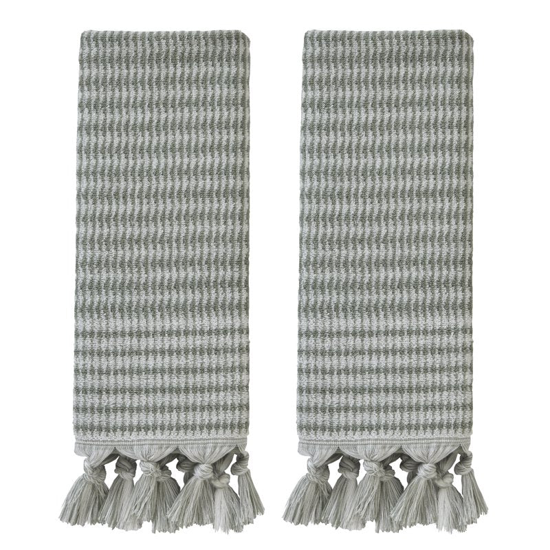 Longborough Hand Towels Set - 2 Pack Turkish Cotton Sage Bathroom Accessories