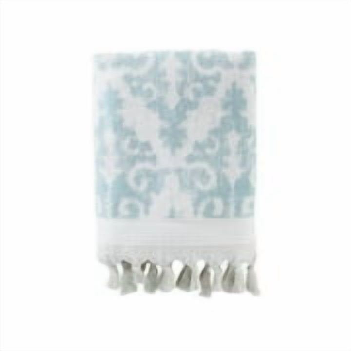 Mirage Fringe Aqua Bath Towel - 28 x 54 Inch Luxury Reversible Cotton