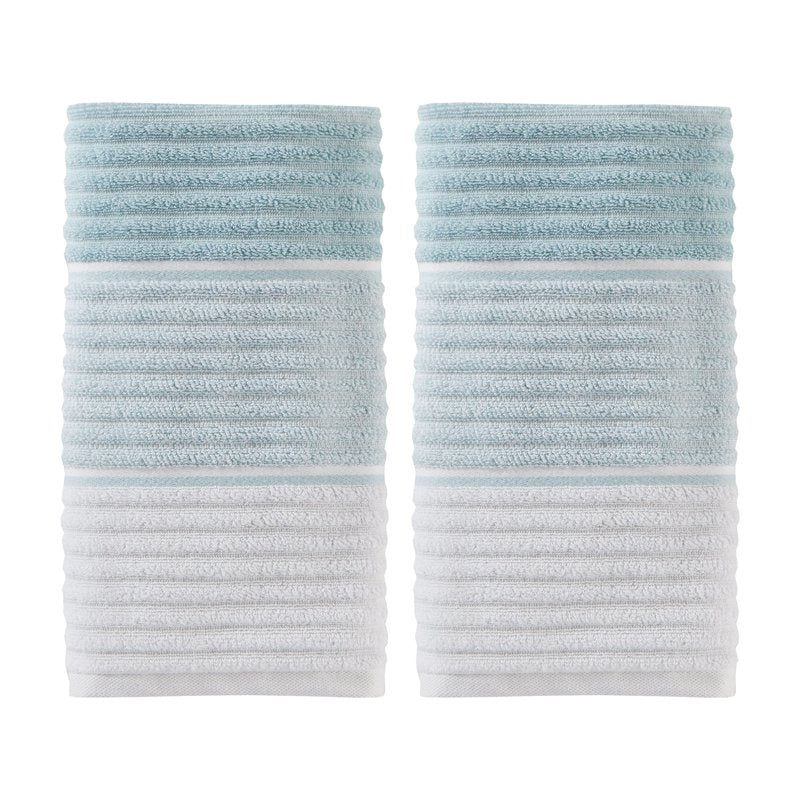 Aqua 16x26 Inch Hand Towel Set - SKL Home Planet Ombre 2-Pack Bathroom Towels