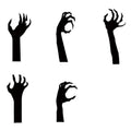 Halloween Metal Ghost Hand Yard Stakes - Black Ground Insert Ornaments - Variation Q#1