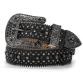 Sparkly Rhinestone Western Belt for Women Men - Black, Fits Waist 34-39"