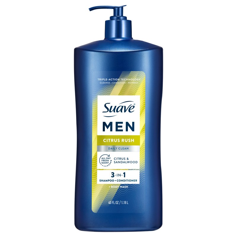 Citrus Rush 3-in-1 Men's Shampoo, Conditioner & Body Wash, 40 oz