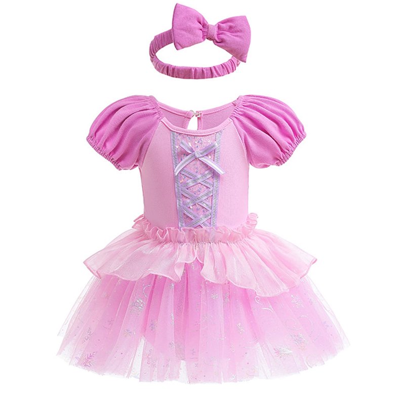 Infant Baby Girl Princess Romper & Headband Set - Pink 12-18 Months