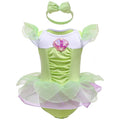Light Green Infant Baby Girl Princess Dress Up Romper Tutu Dress with Headband - 12-18 Months