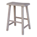 Saddle Seat Counter Height Stool - Washed Gray Taupe, 24-Inch Seat