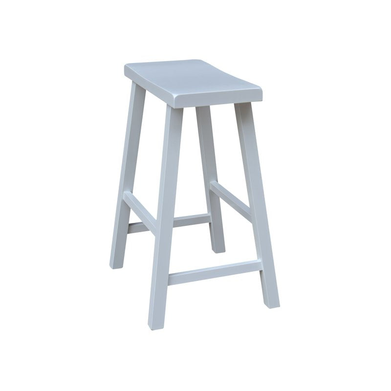 Counter Height Wood Stool - White, 24-Inch Saddle Seat