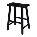 Solid Wood Saddleback 23.75" Counter Stool - Black
