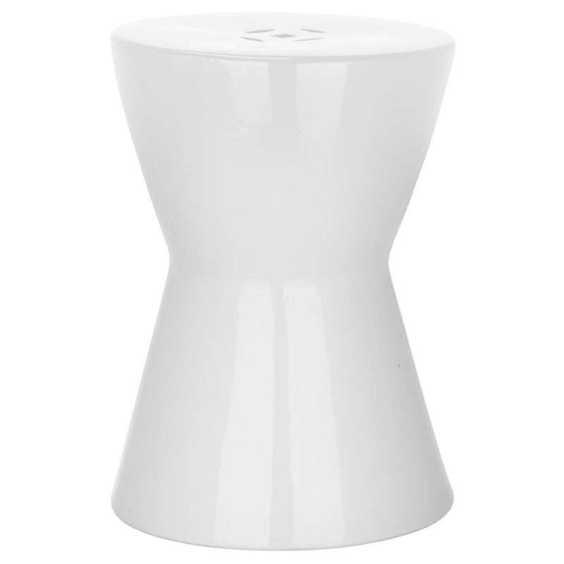 Indoor/Outdoor Garden Patio Stool - Glazed Ceramic Accent