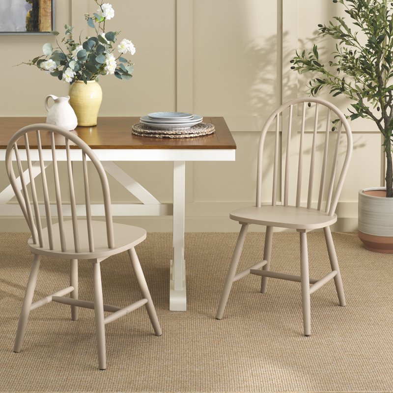 Omaha Modern Wood Dining Side Chairs - Beige (Set of 2)