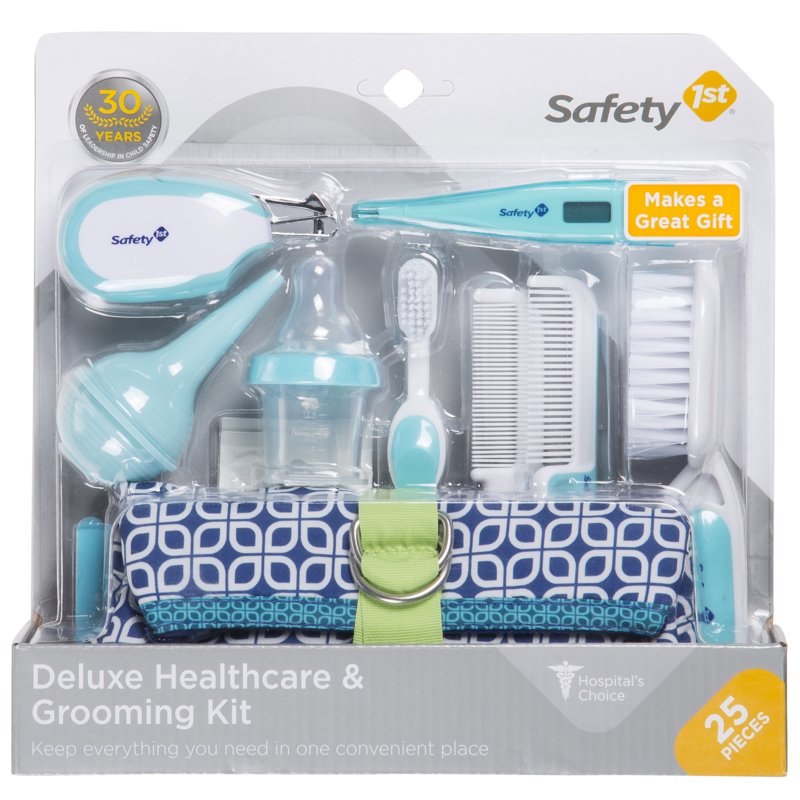 25-Piece Baby Healthcare and Grooming Kit with Carrying Clutch - Arctic Blue