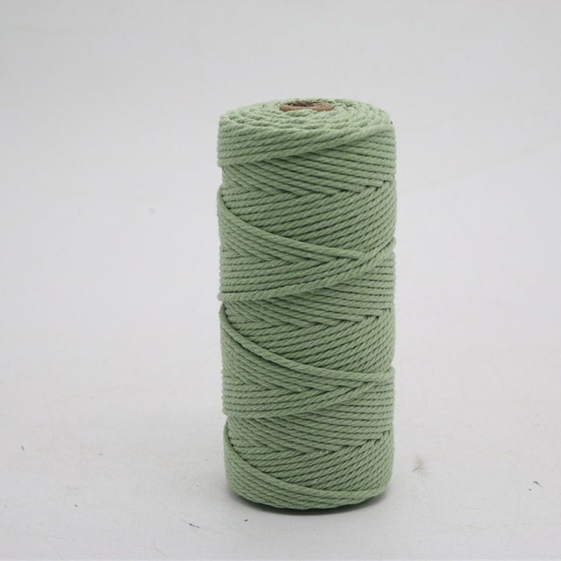 Sage Green Macrame Cord 3mm - Natural Cotton Rope for DIY Wall Hangings & Crafts - 110 Yards (1 Roll)
