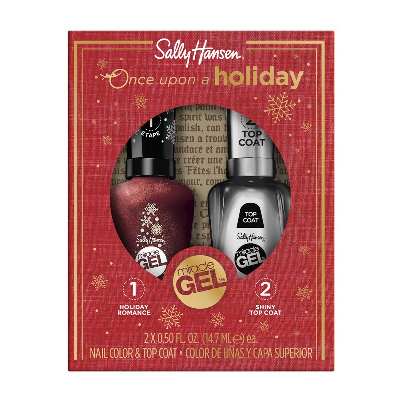 Miracle Gel Holiday Nail Polish Duo Set - Jolly Holly & Shiny Top Coat