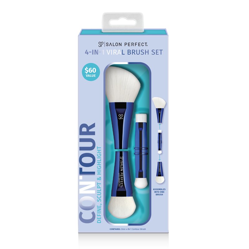 4-in-1 Makeup Contour & Highlight Brush - Vegan Synthetic Sculpting Tool