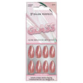 Press On Nails - Glass Finish, Light Pink, Short Almond, 30 Nails