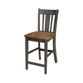 Solid Wood Counter Height Stool - Hickory/Washed Coal