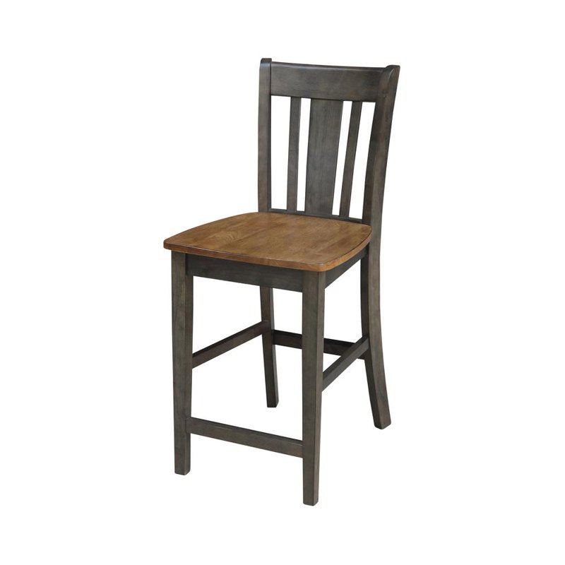 Solid Wood Counter Height Stool - Hickory/Washed Coal