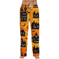 Men's Halloween Printed Pajama Bottoms - Orange XL Lounge Pants for Sleep & Relaxation