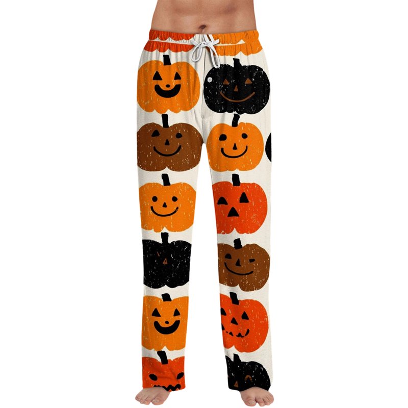 Men's Halloween Printed Pajama Pants - Ginger, L - Soft Lounge Sleepwear