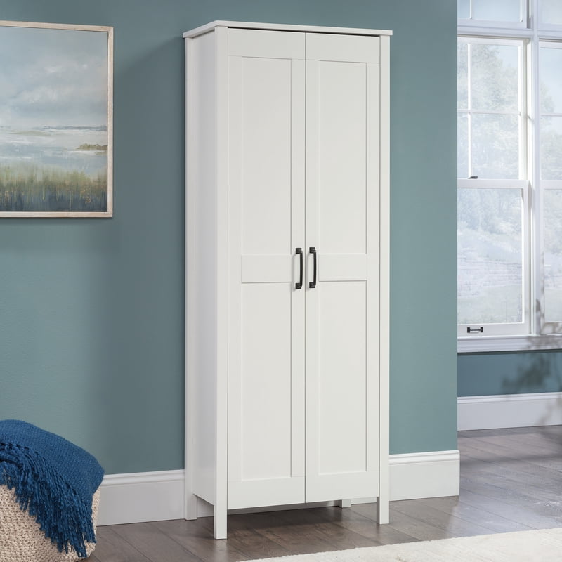 Two-Door Storage Cabinet with Adjustable Shelves - White