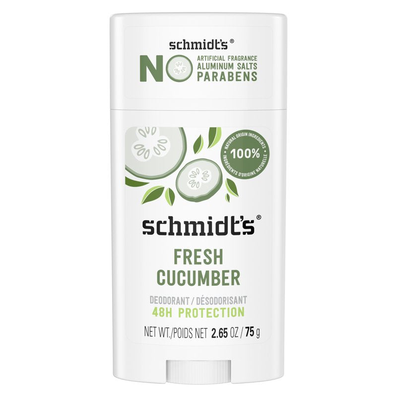 Natural Aluminum-Free Deodorant Stick, Fresh Cucumber, 2.65 oz