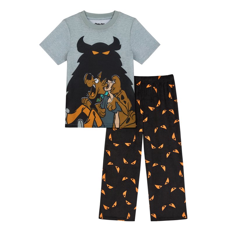 Scooby Doo Boys Halloween Pajama Set - Grey, Size S, Short Sleeve Sleep Top & Pants