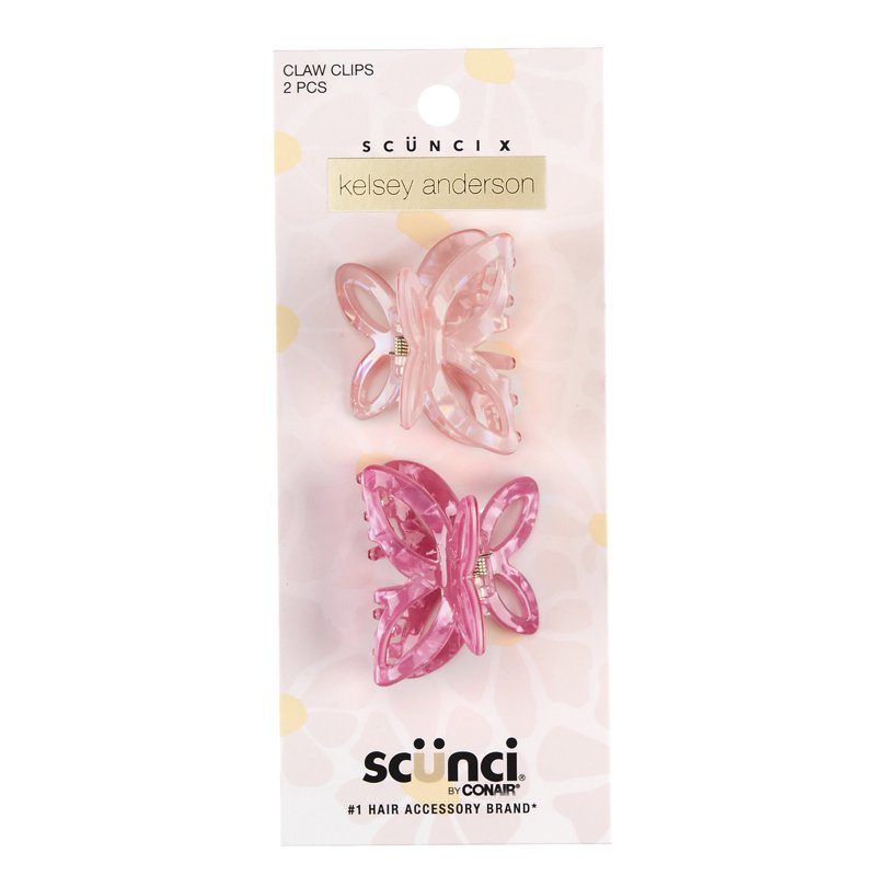Acrylic Butterfly Claw Clips - Set of 2 Pink Hair Accessories
