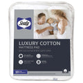 Full Size Sealy Luxury 100% Cotton Mattress Pad - Soft Top, High Loft, Fitted