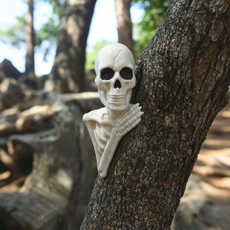 Halloween Skeleton Tree Peeker - 14-Inch Spooky Yard Garden Decor