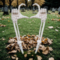 Halloween Skeleton Hand Stakes - Love Pose Lawn Decorations, 17 Inch Outdoor Yard Decor