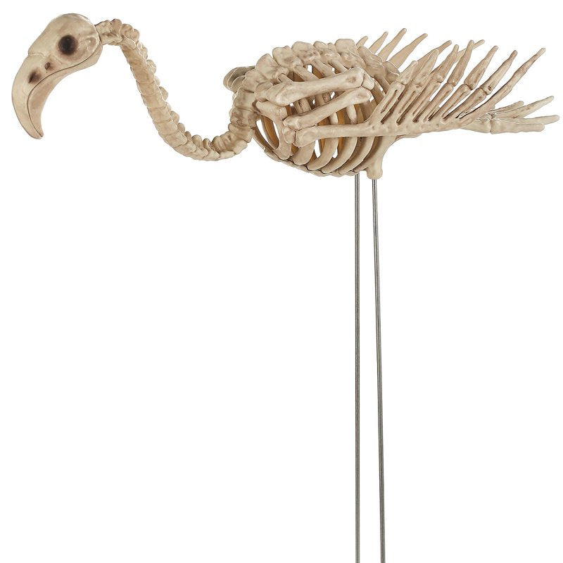 27-Inch Flamingo Skeleton Halloween Yard Decoration - Spooky Outdoor Decor