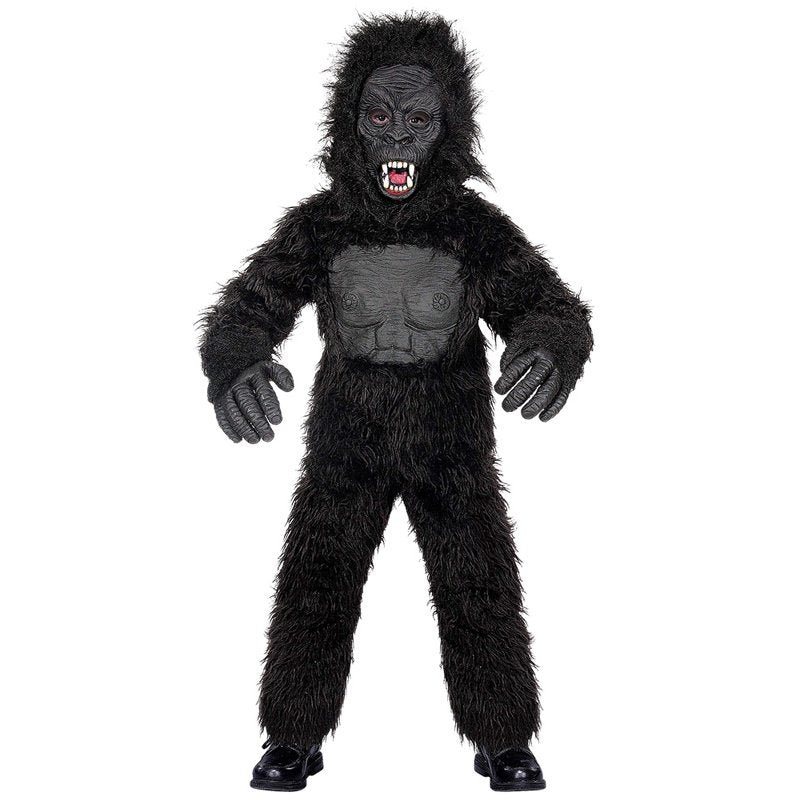 Kids Gorilla Costume M 8-10 US Halloween Dress Up Outfit - Fake Fur Jumpsuit & Mask