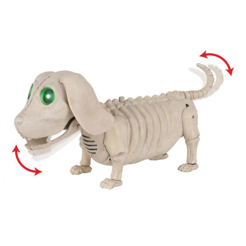 Animated Halloween Skeleton Dog Decor with Pre-lit Wiener Dog Figure