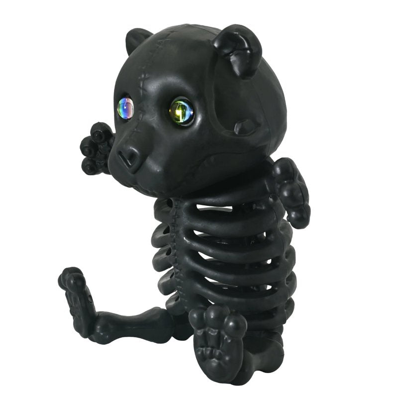 Large Halloween Skeleton Teddy Bear Decor with Crystal Eyes - Spooky Home Accent