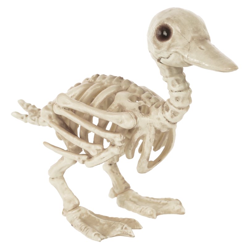 Halloween Skeleton Baby Duck Decoration - Whimsical Bone Line Halloween Decor