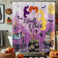 Seasonwood Halloween Shower Curtain with Witch Cauldron - Spooky Purple & Black Bathroom Decor