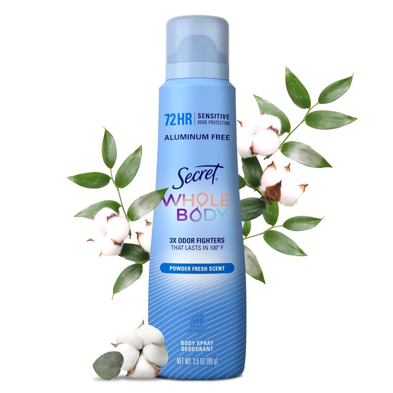 Whole Body Deodorant Spray, Aluminum-Free 72-Hour Odor Protection, 3.5 oz