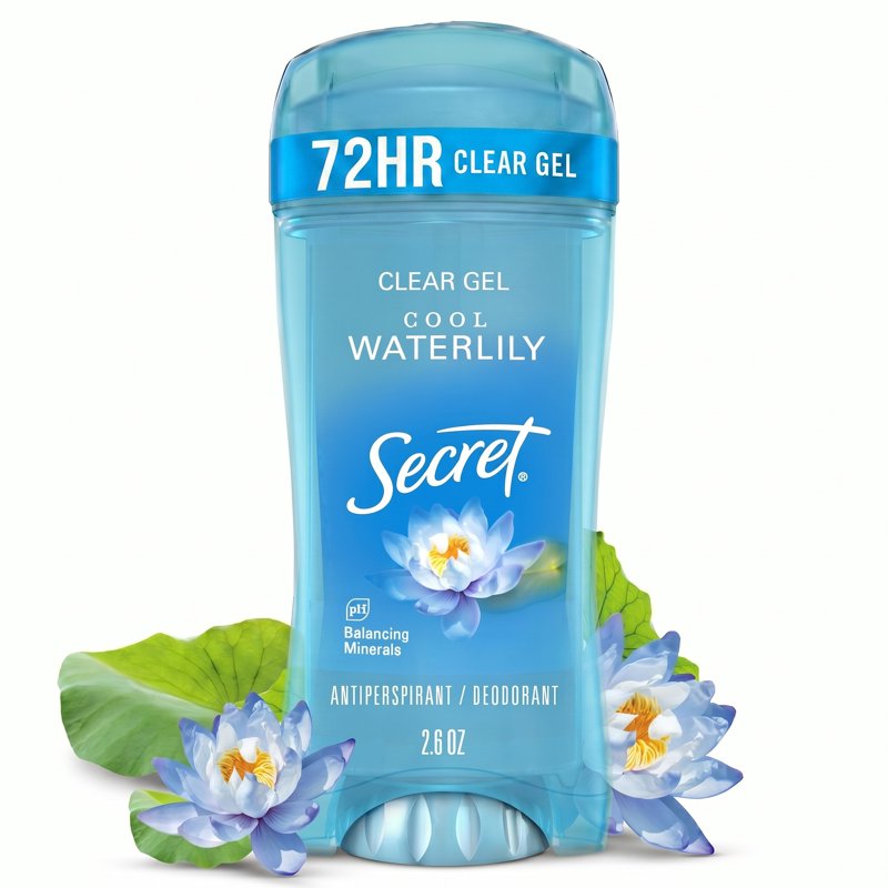 Clear Gel Antiperspirant and Deodorant for Women, Waterlily Scent, 2.6 oz