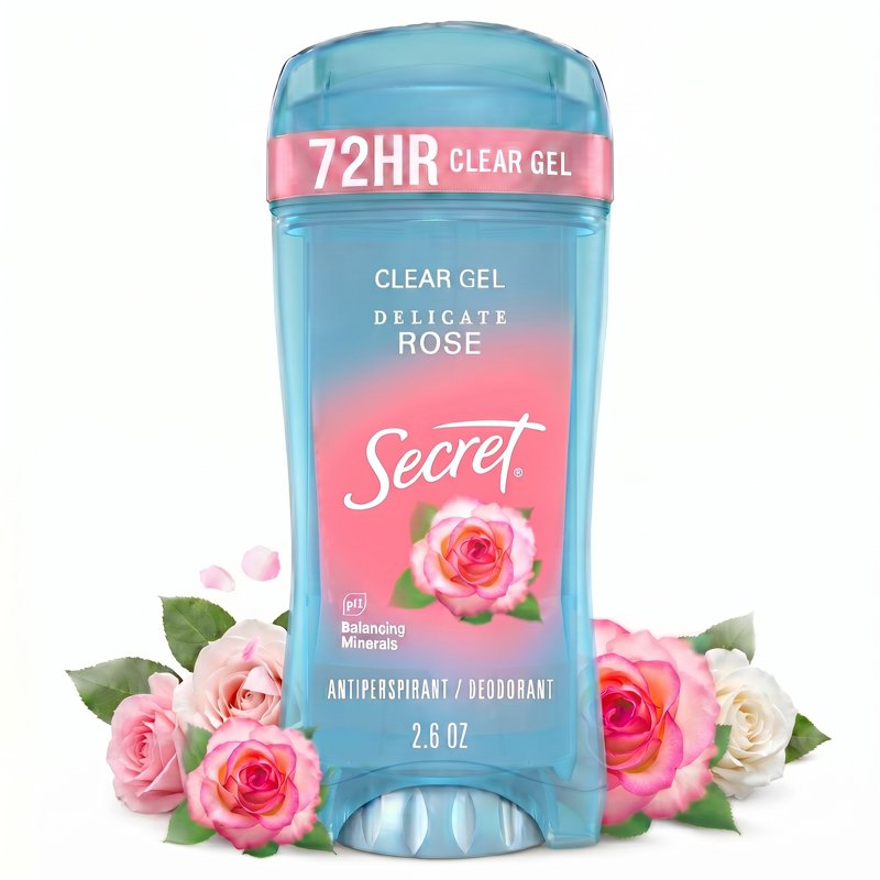 Clear Gel Antiperspirant Deodorant for Women, Delicate Rose, 2.6 oz