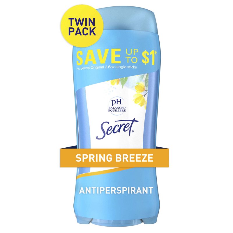 Invisible Solid Antiperspirant Deodorant for Women, Spring Breeze, 2.6 oz