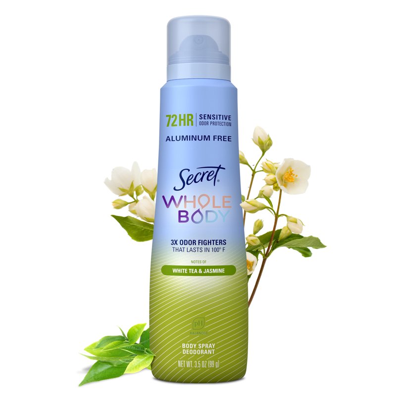 Whole Body Deodorant Spray, Aluminum-Free 72-Hour Odor Protection, 3.5oz