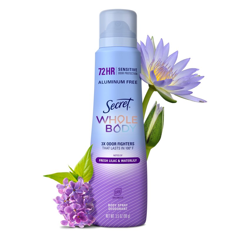 Whole Body Deodorant Spray, Aluminum-Free Lilac & Waterlily, 3.5oz