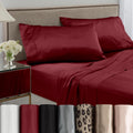 King Satin Sheet Set - Red, Silky Smooth Bed Sheets for Hair & Skin, All Season Luxury