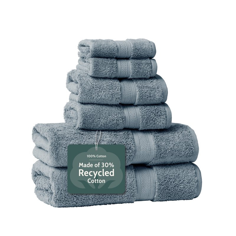 Seed & Stone Ultra-Soft 30% Recycled Cotton Bath Towels Set - Marine Blue