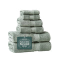 Sage Green Recycled Cotton Bath Towel Set - Ultra-Soft 6-Piece Spa Towels