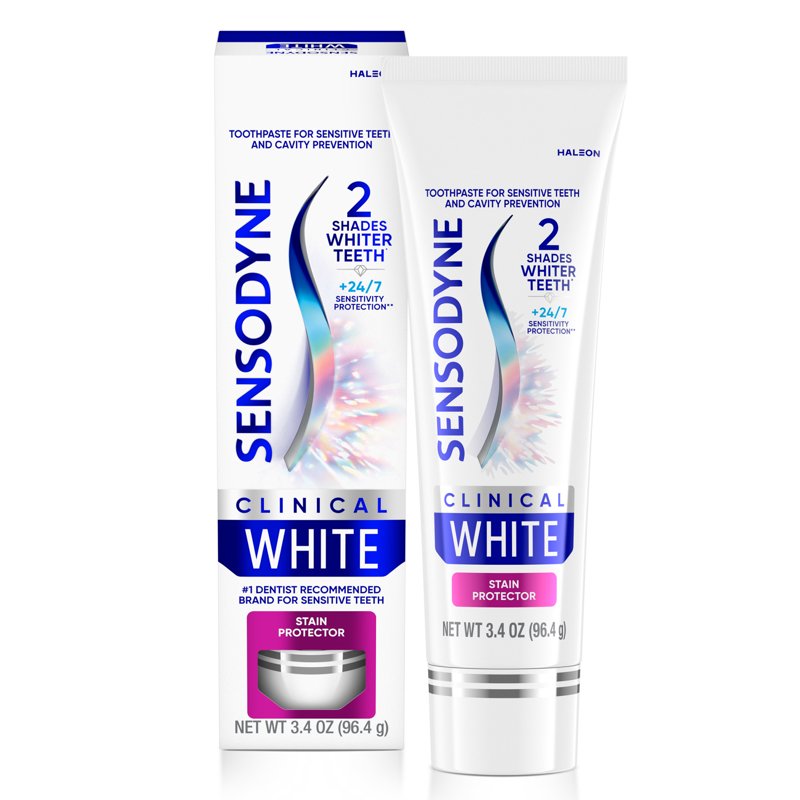 Clinical White Toothpaste for Sensitive Teeth - Stain Protector, 3.4 Oz