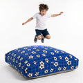 Sensory Crash Pad for Kids & Adults - 48" x 48" Blue+Black/White Football