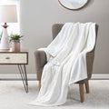 Serta Fleece to Sherpa Heated Throw Blanket - 50x60 Inch Ivory