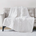 Ivory Serta Leena Shaggy Faux Fur Heated Throw Blanket 50x60 Inch