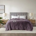 Serta Queen Purple Polyester Cotton Microlight Heated Blanket
